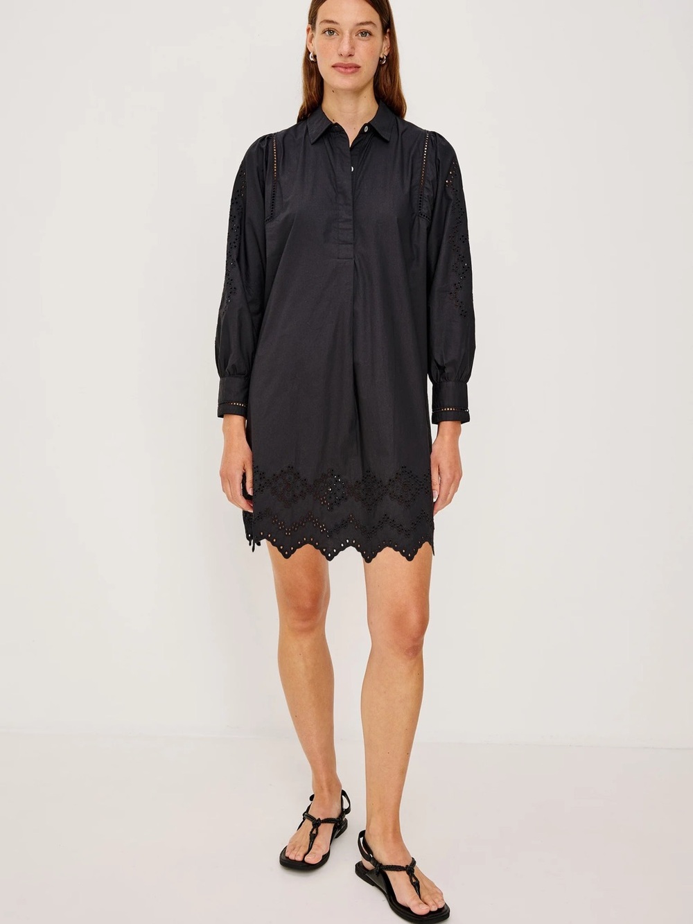 Rails Black Eyelet Shirt Dress - BNWT (Original Price $228)
